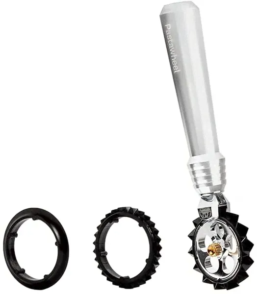 Нож ролик для фигурной резки теста, лапши, пасты Marcato Design Pastawheel Argento, серебряный